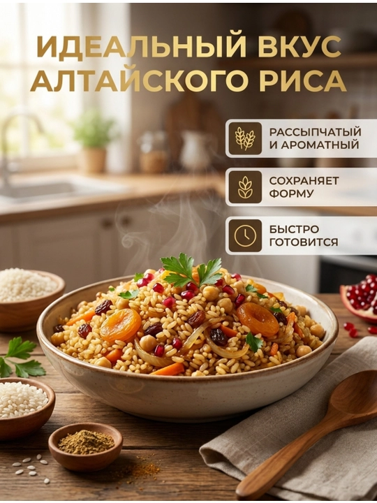 Aleyka tabiiy yumaloq donli silliqlangan guruchi, porsiyali paketlarda, 400 g