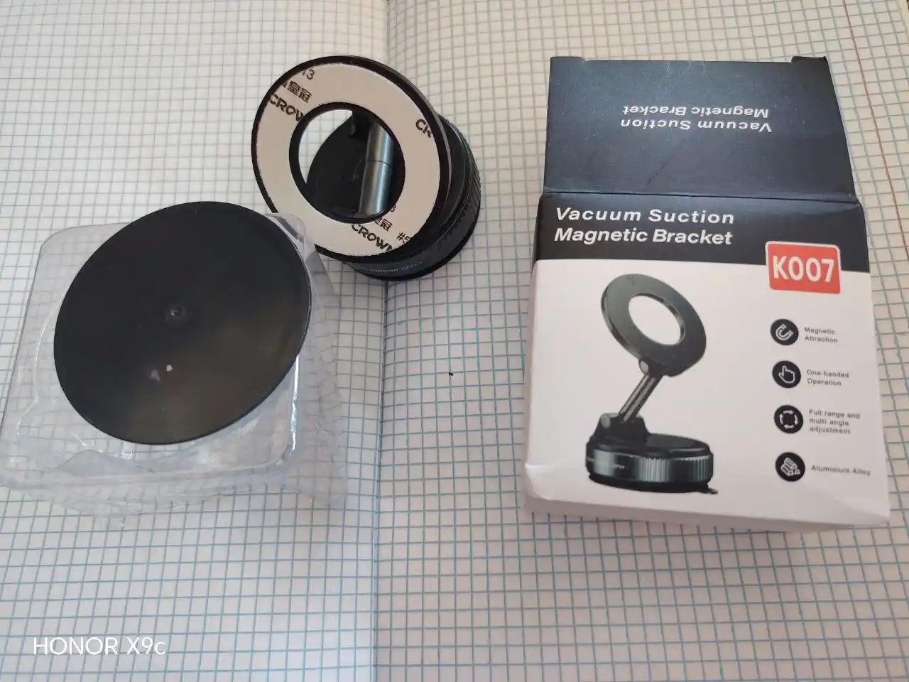 Avtomobil uchun magnit vakumli telefon ushlagichi Magsafe bilan 360 darajali, prisoskali