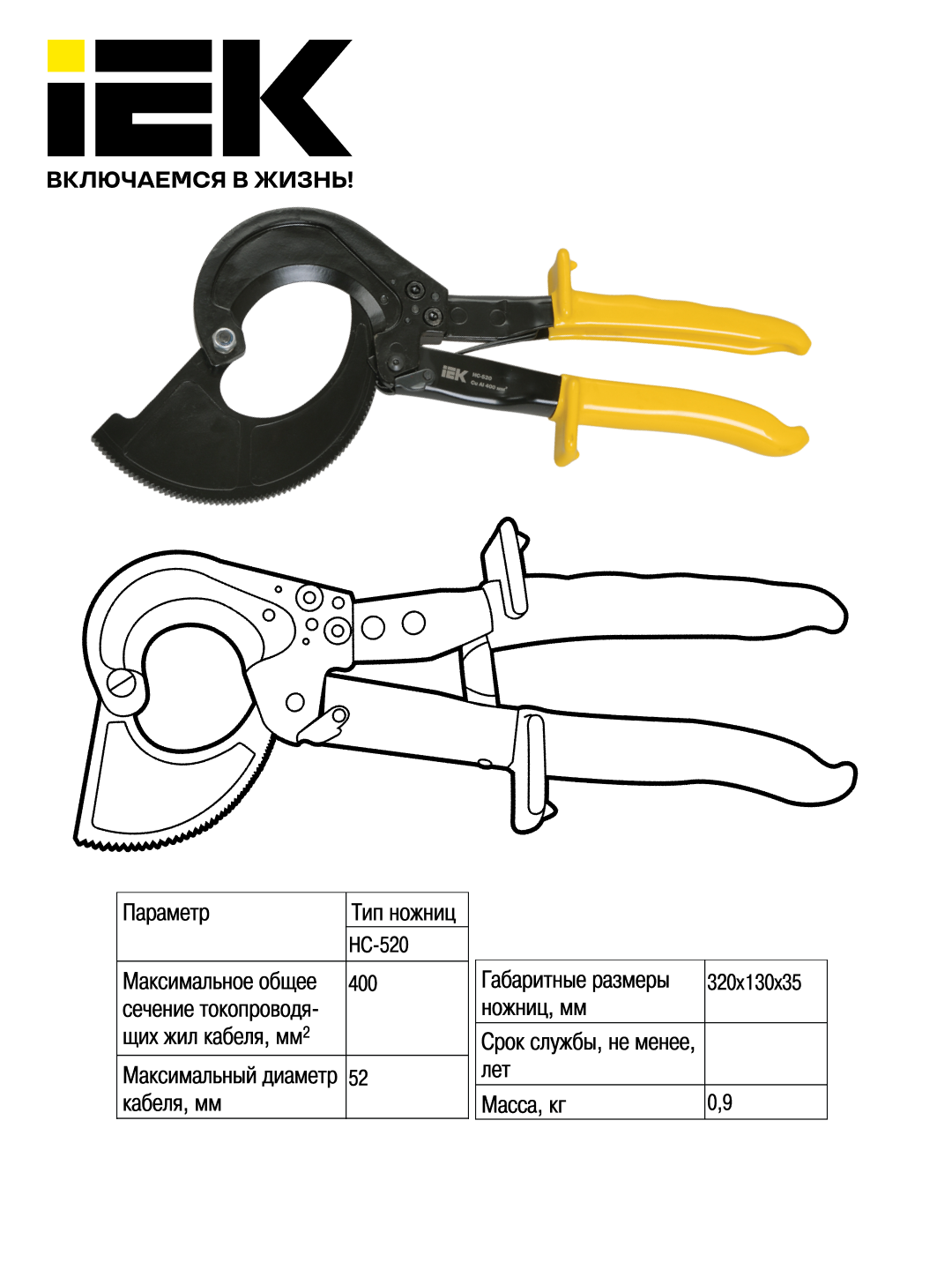 Qaychi kabel, sektorli IEK