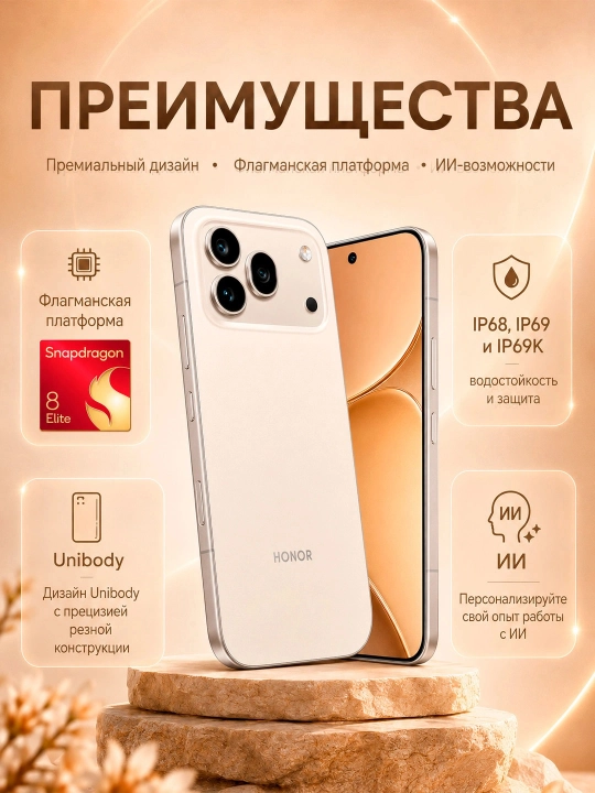 Smartfon HONOR 600 Pro 12/512GB AMOLED 7000mAh Snapdragon 8 Elite 200MP 5G NFC IP69K