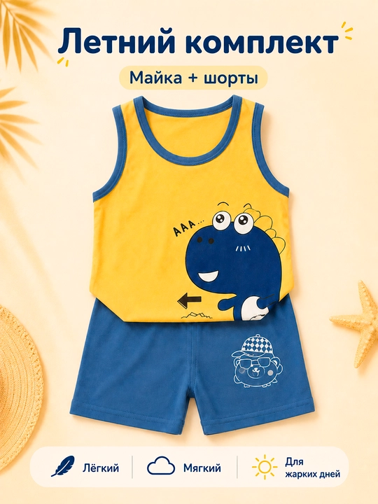 Bolalar yozgi to‘plami, mayka va shortik
