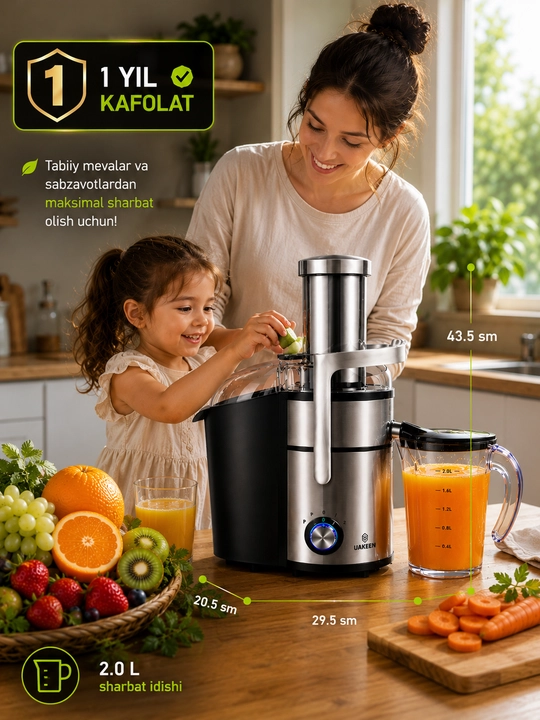 Professional Sharbat Siqgich UAKEEN ZL-704  1200W 2L 1 Yil Kafolat