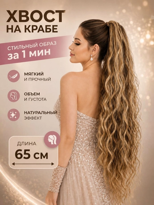 Праздничная заколка для волос, волнистая, с зажимом-крабом - 