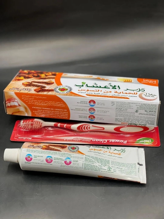 Dabur Misvok tish pastasi, misvokni oqartiruvchi, ftorsiz halol pasta, oltin yalpiz