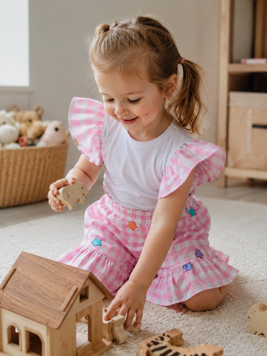 Костюм детский летний для девочки, 100% хлопок, 2–5 лет