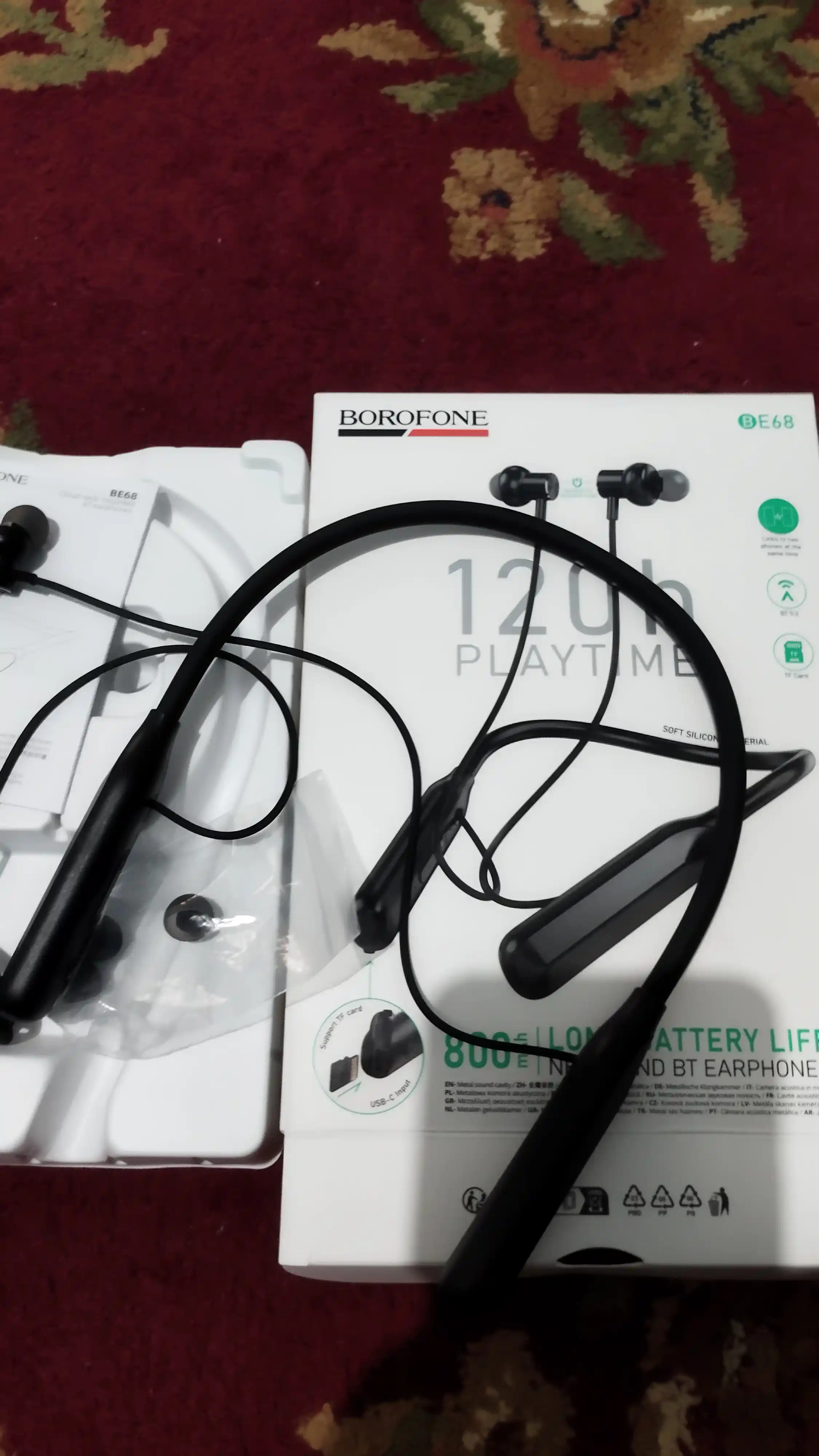 12D Borofone BE68 BE64 BE70 BE72 simsiz Bluetooth quloqchin, kuchli bass, bo‘yin gardishli