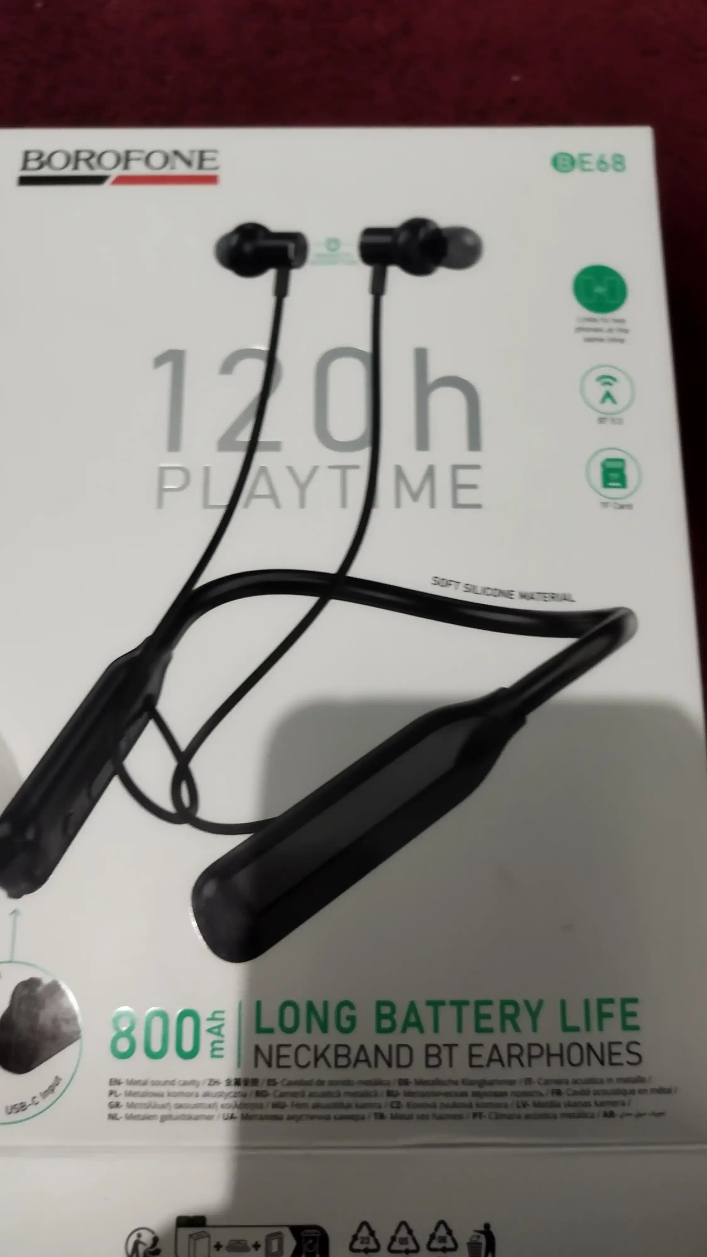 12D Borofone BE68 BE64 BE70 BE72 simsiz Bluetooth quloqchin, kuchli bass, bo‘yin gardishli