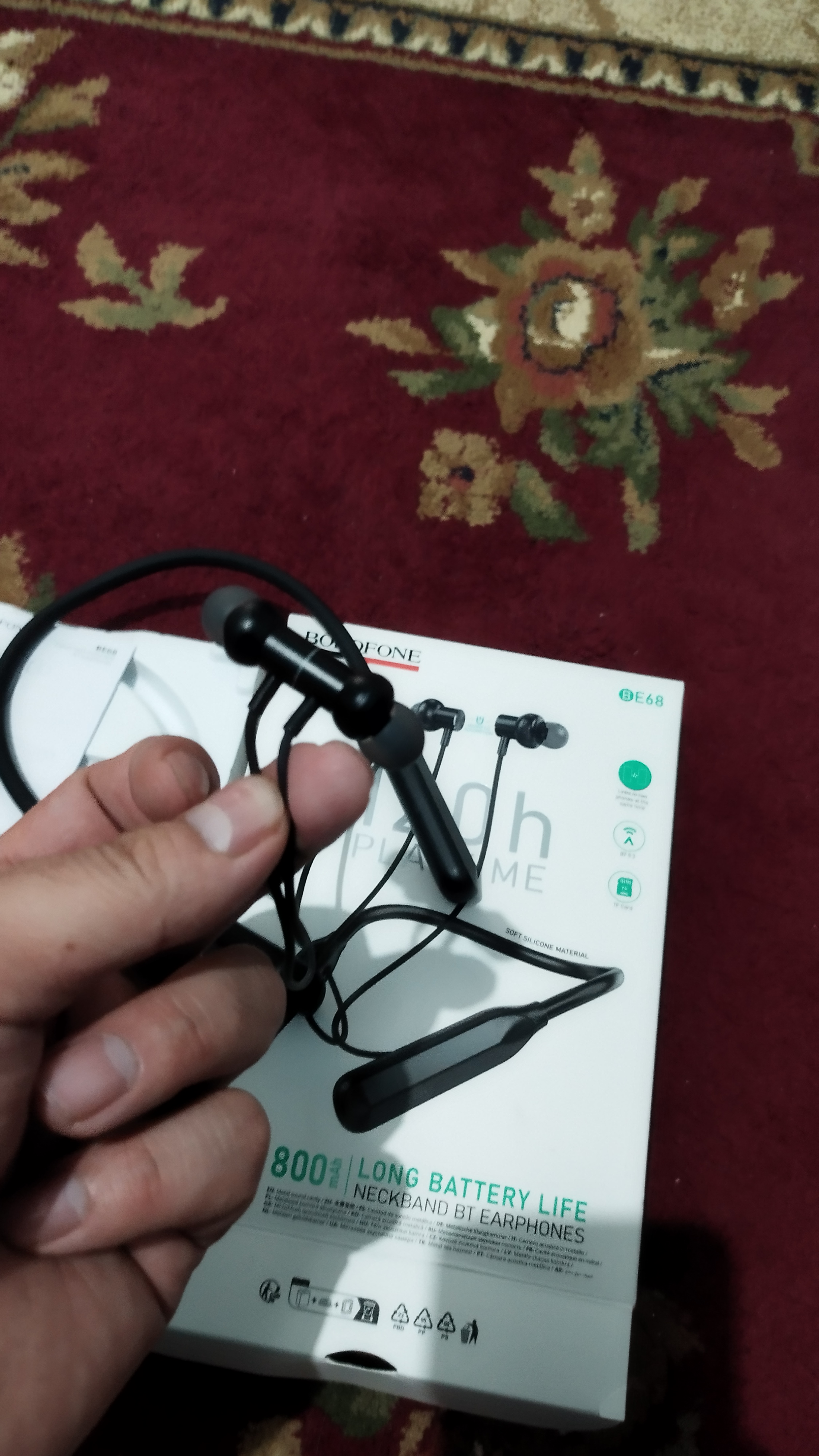 12D Borofone BE68 BE64 BE70 BE72 simsiz Bluetooth quloqchin, kuchli bass, bo‘yin gardishli
