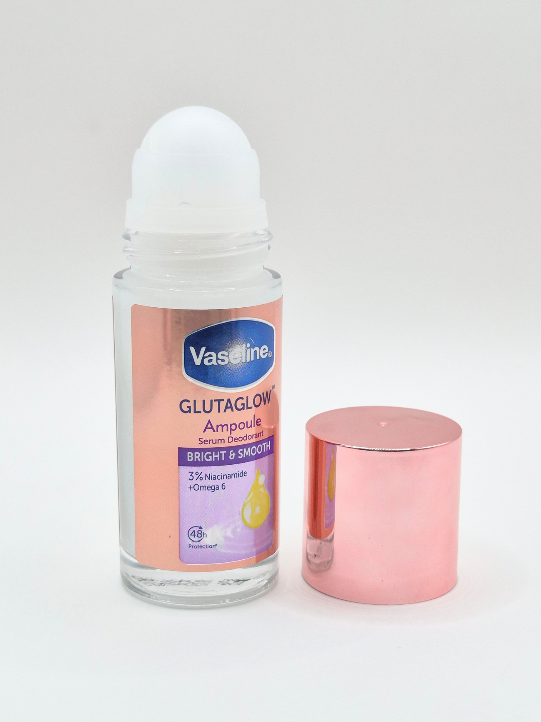 Rolikli dezodorant Vaseline GlutaGlow Ampoule Bright & Smooth, silliqlovchi effekt, 45 ml