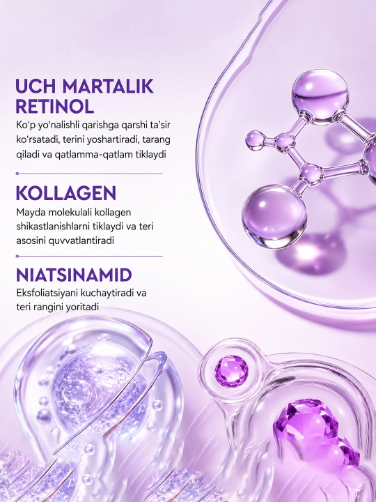 Yuz va tana uchun SKINEVER sovuni, retinol, kollagen, niatsinamid bilan, tiniqlashtiruvchi