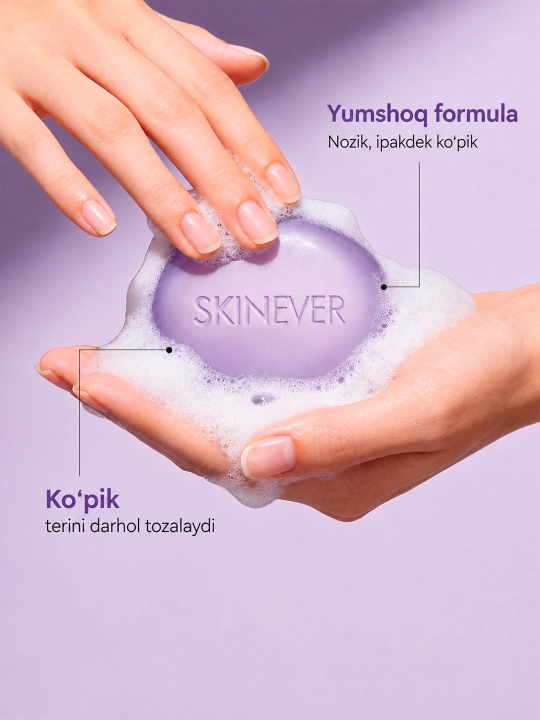 Yuz va tana uchun SKINEVER sovuni, retinol, kollagen, niatsinamid bilan, tiniqlashtiruvchi