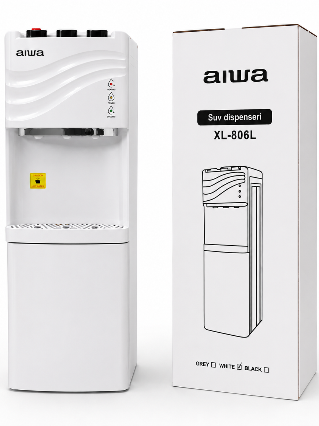 Кулер для воды AIWA XL-806L – Компрессорное охлаждение, горячая и холодная вода