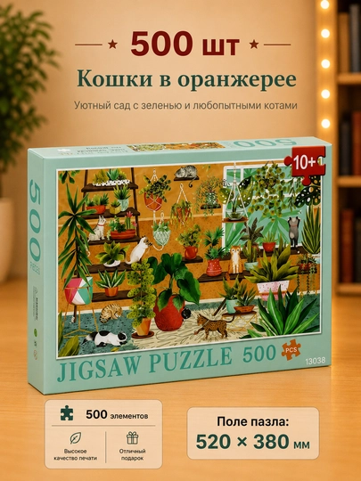 Пазл, набор, всемирно известные картины, 500/1000/1500 элементов, 50 * 75 см — TOYPLNT-PUZZLE1-ЛАЙМ