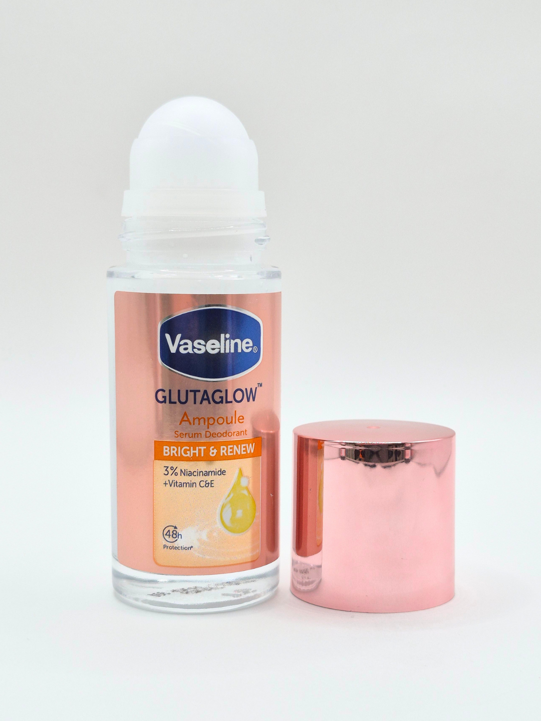 Rolikli dezodorant-serum Vaseline GlutaGlow Ampoule Bright & Renew, oqartiruvchi, 45 ml - 