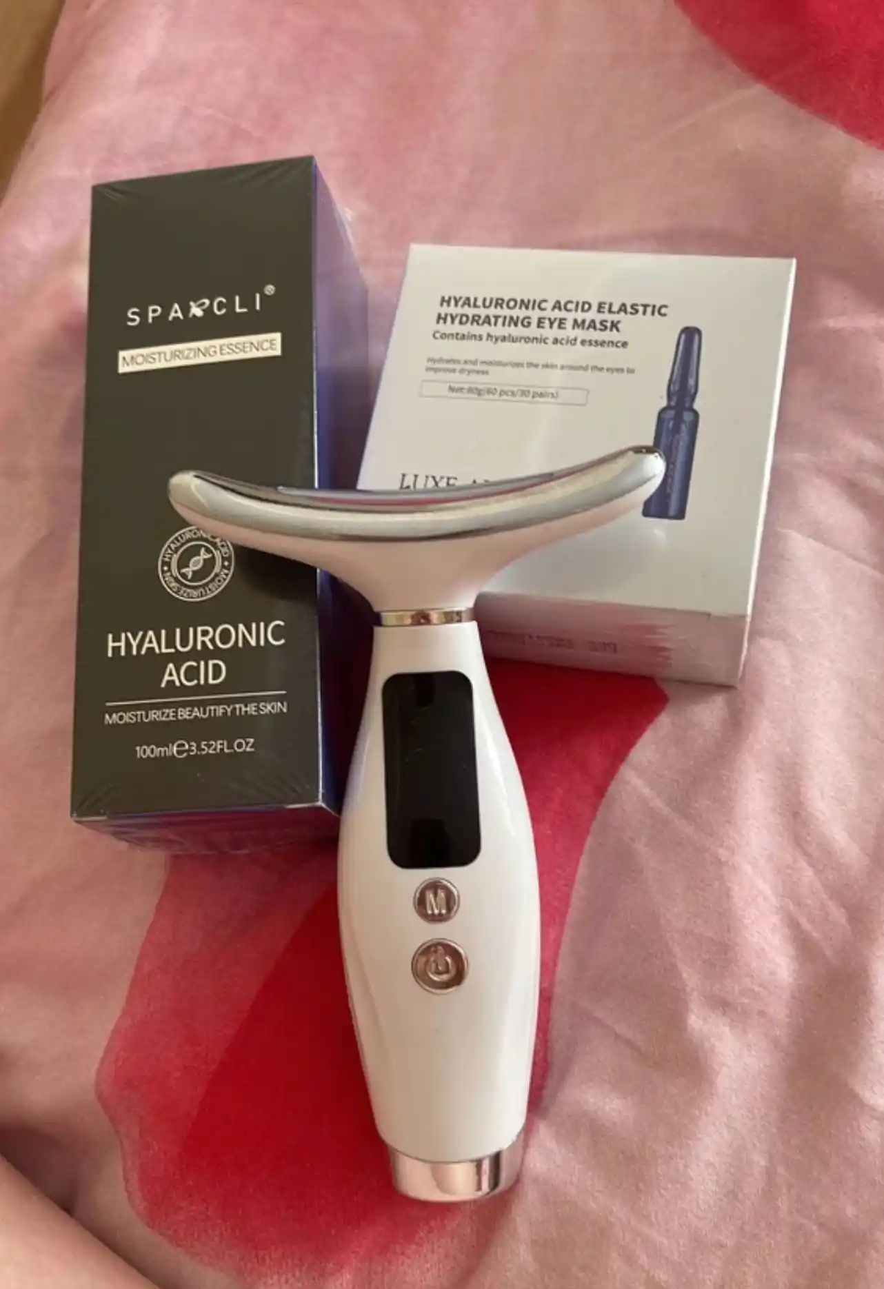 Massajer Yuz va bo‘yin parvarishi uchun 3v1 vibratsion va LED, 7 ta rejim