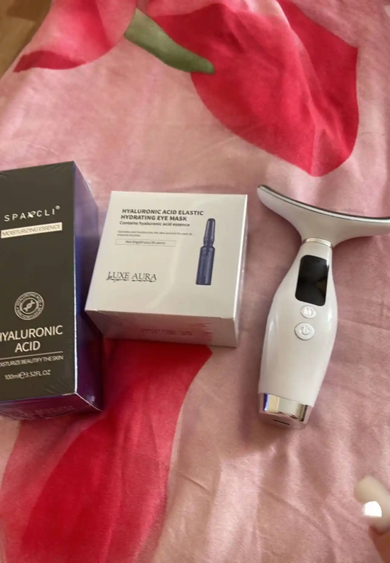 Massajer Yuz va bo‘yin parvarishi uchun 3v1 vibratsion va LED, 7 ta rejim
