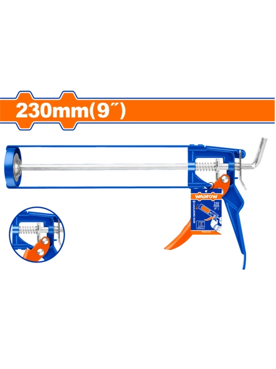 Silikon va germetik uchun pistolet, yarim ochiq, alyuminiy tutqichli, 225 mm, 9 dyuym - 