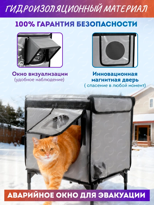Теплый домик для кошек и собак, водонепроницаемый уличный дом для животных