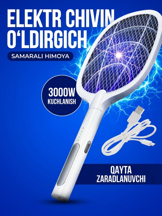 Ultrabinafsha nurlanishli chivin va pashshalarni yo‘q qiluvchi elektr raketka - 