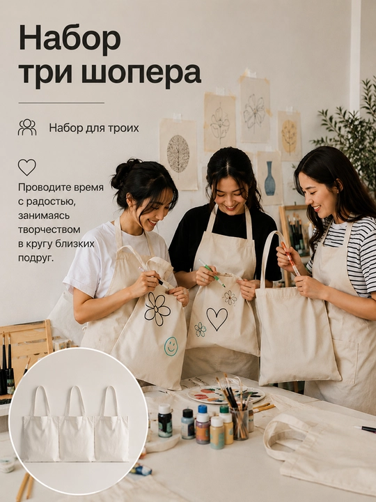 Универсальная сумка-шопер 36x40 см, 2 цвета: черный и белый, набор 1, 2 или 3 штуки
