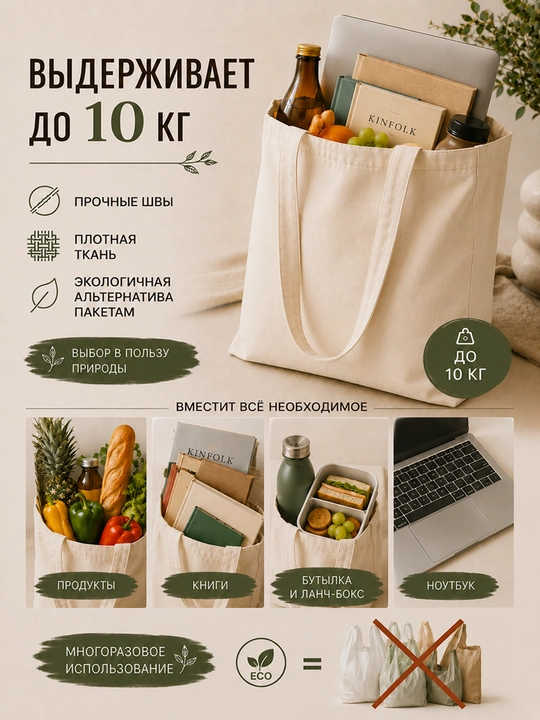 Универсальная сумка-шопер 36x40 см, 2 цвета: черный и белый, набор 1, 2 или 3 штуки