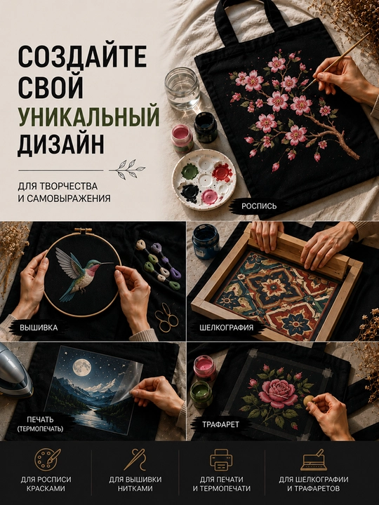 Универсальная сумка-шопер 36x40 см, 2 цвета: черный и белый, набор 1, 2 или 3 штуки