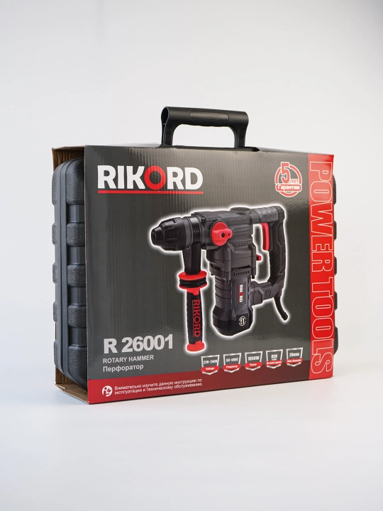 Professional perforator RIKORD keys bilan, zarbali drel, uskunalar to'plami