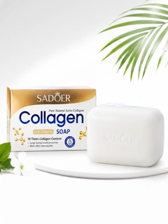 SADOER kollagenli sovun yuz va tana uchun, yoshartiruvchi va namlovchi, 100g