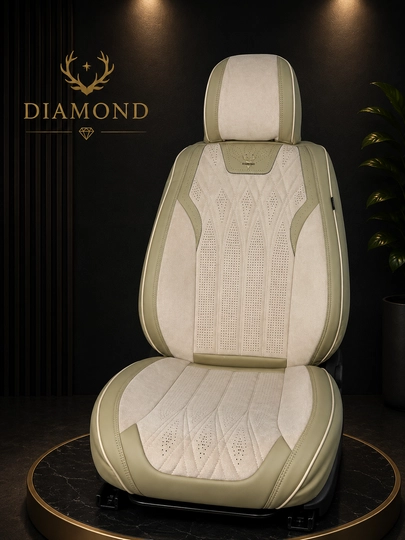 Премиальные авто чехлы Diamond, эко-кожа и велюр — DIAMINV-VILUR-СВЕТЖЕЛ