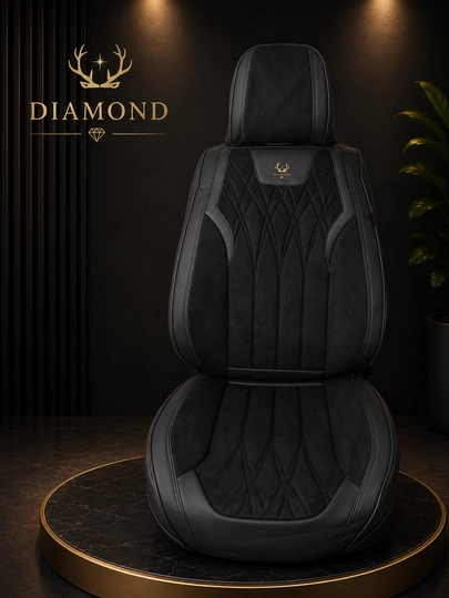 Премиальные авто чехлы Diamond, эко-кожа и велюр — DIAMINV-VILUR-ЧЕРН