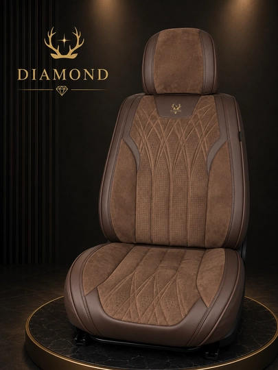 Премиальные авто чехлы Diamond, эко-кожа и велюр — DIAMINV-VILUR-КОРИЧН