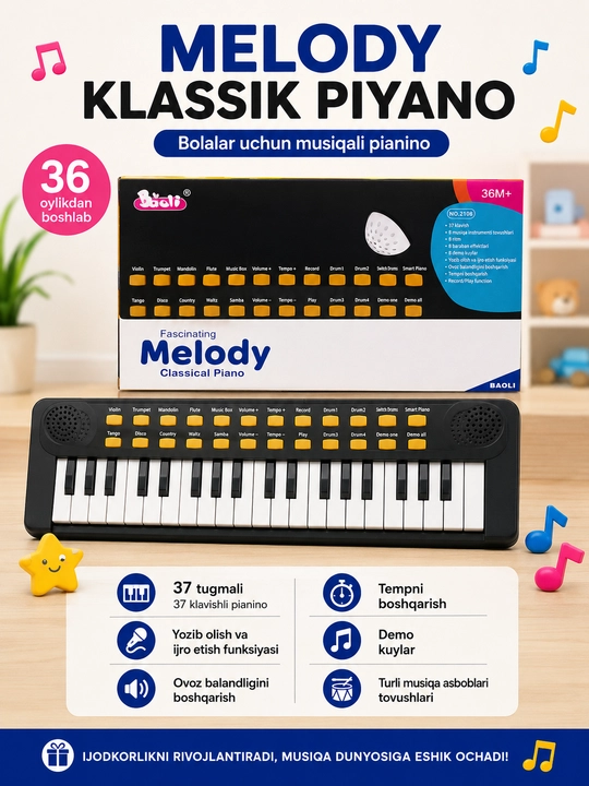 Melody Classical Piano — bolalar uchun musiqali klassik pianino - 