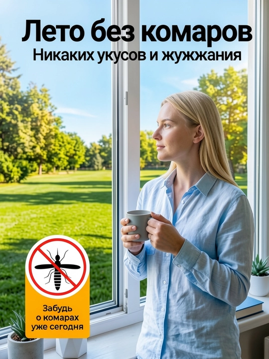 Москитная сетка на окно на липучке от комаров и насекомых, антимоскитная сетка