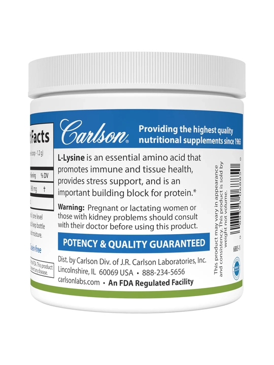 L-Lizin kukuni, Carlson, L-Lysine Powder, toza aminokislota, 100 g, AQSH