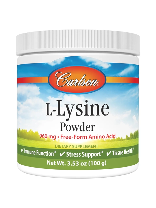 L-Lizin kukuni, Carlson, L-Lysine Powder, toza aminokislota, 100 g, AQSH