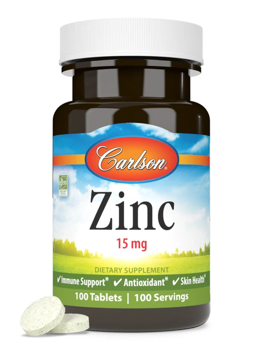 Цинк, хелат, Carlson, Zinc, 15 мг, 100 таблеток, США