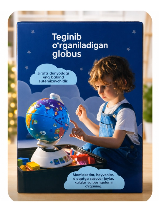Teginib o‘rganiladigan globus o‘yinchog‘i - 