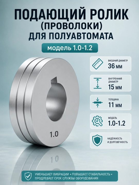 Ролик подачи проволоки для полуавтомата MIG/MAG, разные размеры - 
