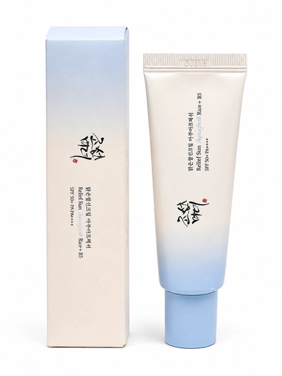 Солнцезащитный крем SPF 50+ PA++++ с успокаивающим эффектом, экстрактом риса и витамином B5
