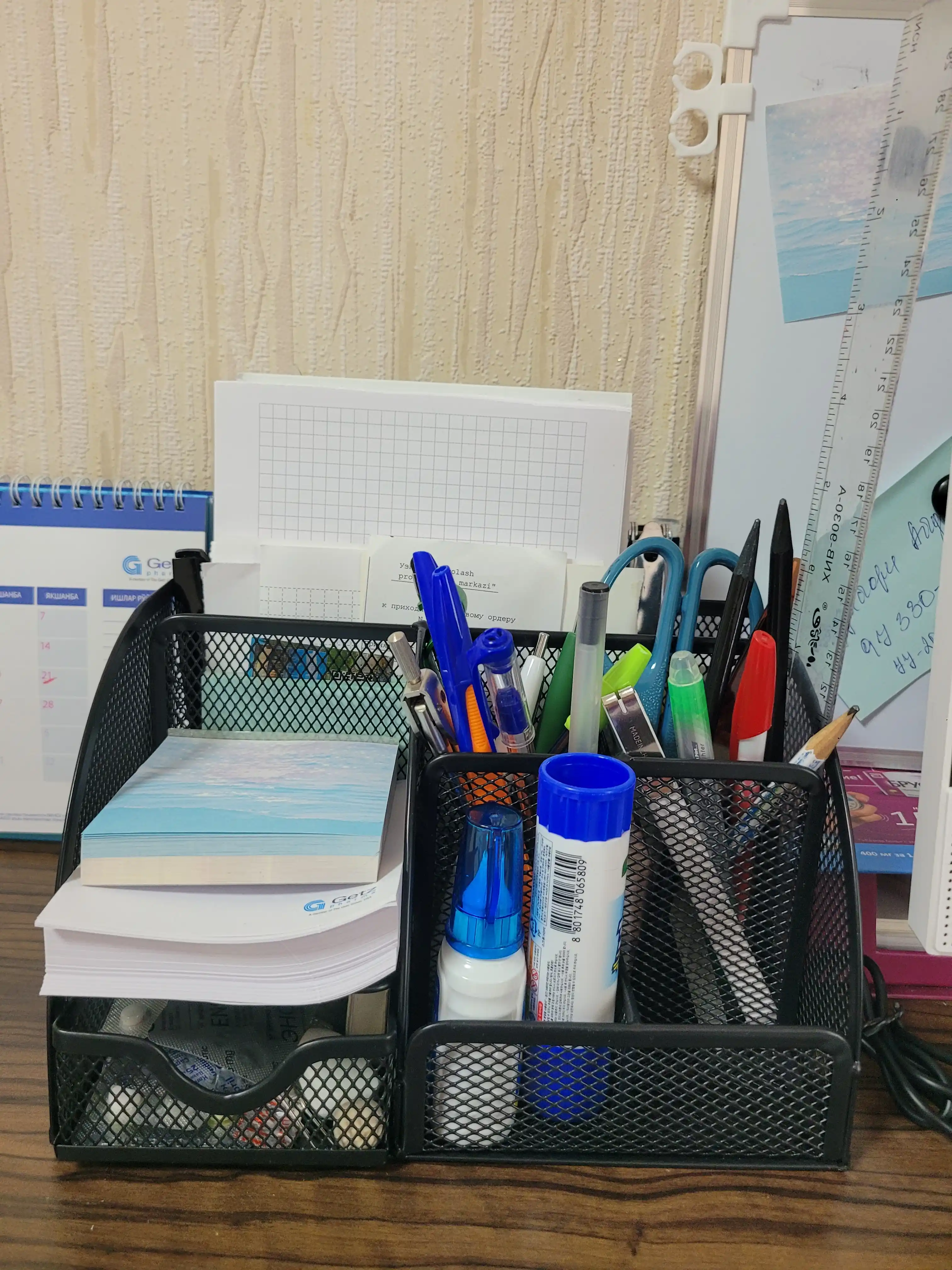 Подставка органайзер для канцтоваров, бумаг, настольный, металлический, стильный, прочный