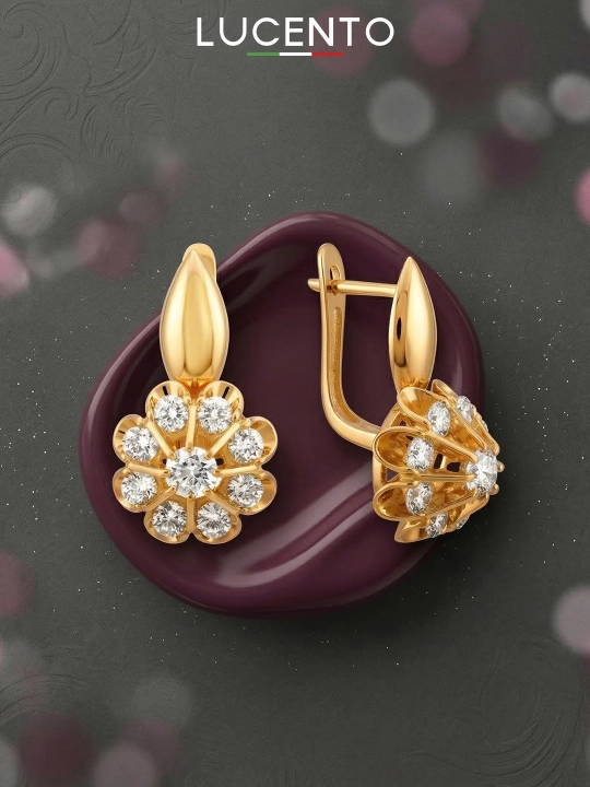 Серьги из золота 585 Lucento Jewellery - 