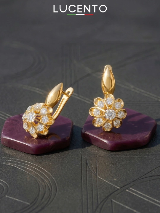 Серьги из золота 585 Lucento Jewellery