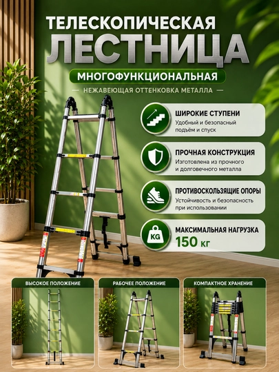 Стремянка, лестница телескопическая