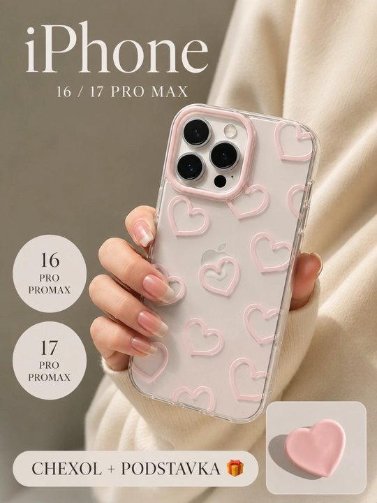 Chexol, iphone uchun g'ilof 16 pro, 16 pro max, 17, 17 pro, 17 pro max - 