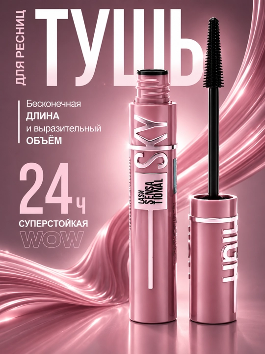 Тушь для ресниц Sky High, черная, удлиняющая - 24 часа эффекта - 