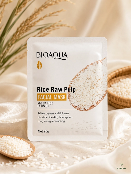BIOAQUA Rice Raw Pulp — увлажняющая тканевая маска для лица, с рисовым экстрактом  - 
