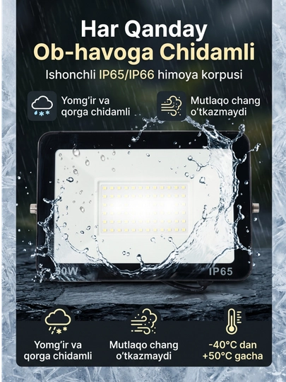 Beltoms Svetodiodli LED Projektor 50W — Yuqori sifatli chiplar, namga chidamli
