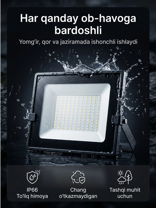 Beltoms Svetodiodli LED Projektor 100W — Yuqori sifatli chiplar, o'ta kuchli