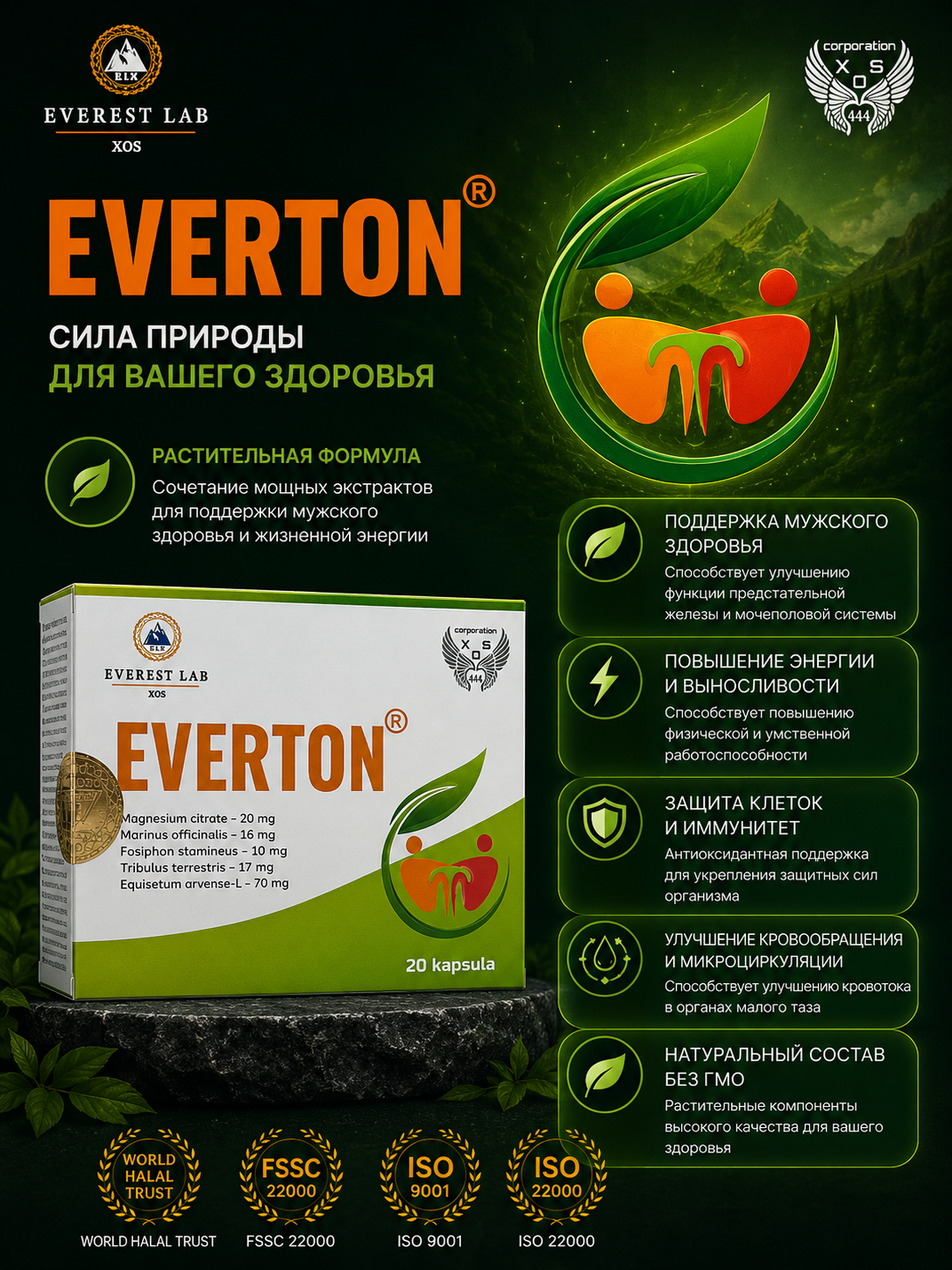 Everton — комплекс для мужского здоровья, энергии и жизненного тонуса - 