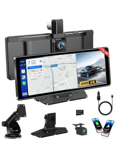 4K aqlli DVR, 10,26 dyuymli sensorli ekran, CarPlay / AndroitAuto, 64 GB